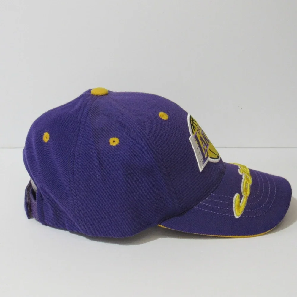 LA Lakers Hat Embroidered Purple Basketball 3D RN#00476 Licensed Cap Hook Loop